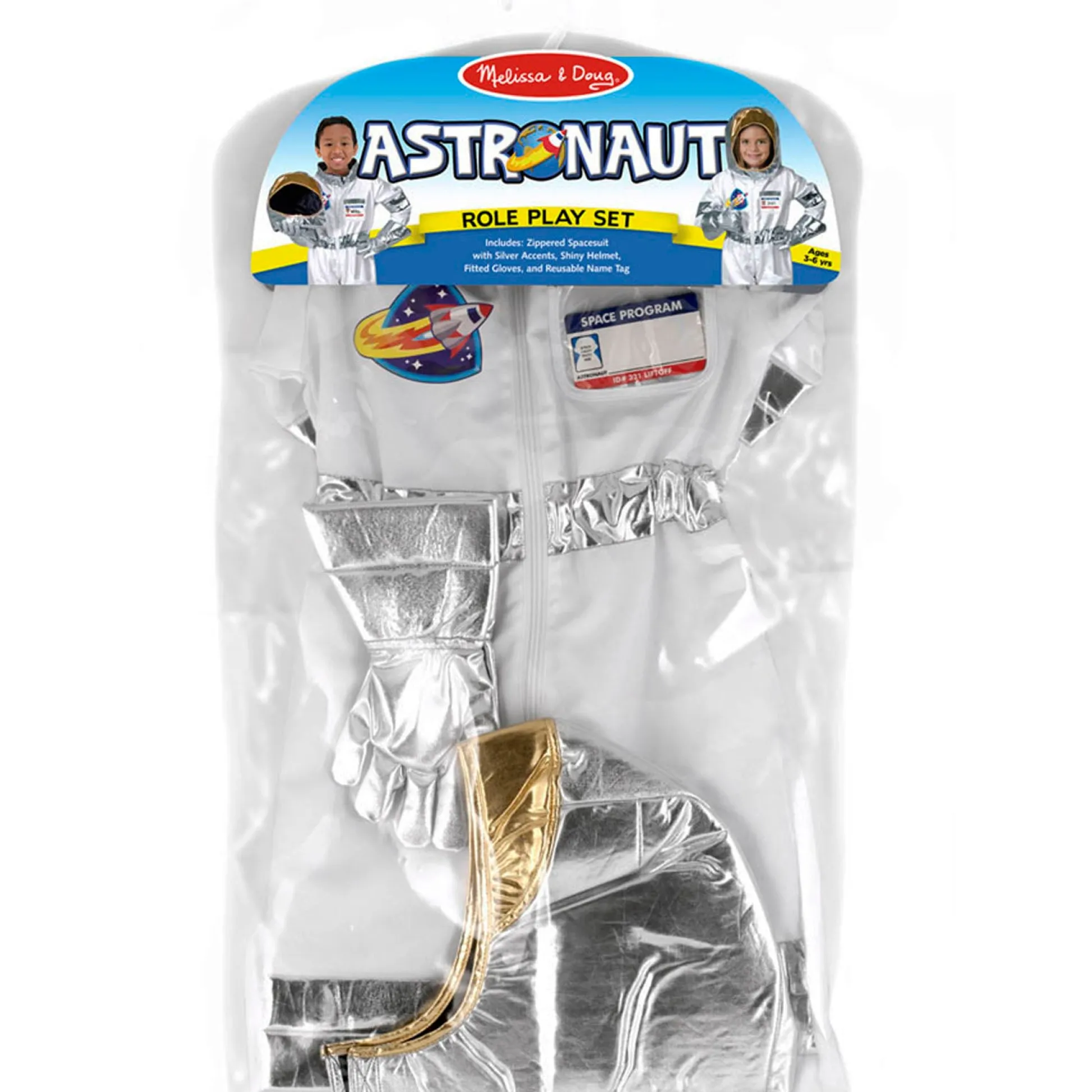 Educators Resource Melissa & Doug Astronaut Role Play Costume Set - Galactic Explorer - White & Silver* Dress Up & Accessories|Dress Up