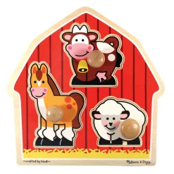 Educators Resource Melissa & Doug Barnyard Animals 3 pc Wooden Peg Puzzle* Puzzles