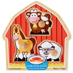 Educators Resource Melissa & Doug Barnyard Animals 3 pc Wooden Peg Puzzle* Puzzles
