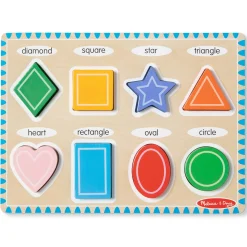Educators Resource Melissa & Doug Bright Shapes 8-Piece Wooden Chunky Puzzle* Puzzles