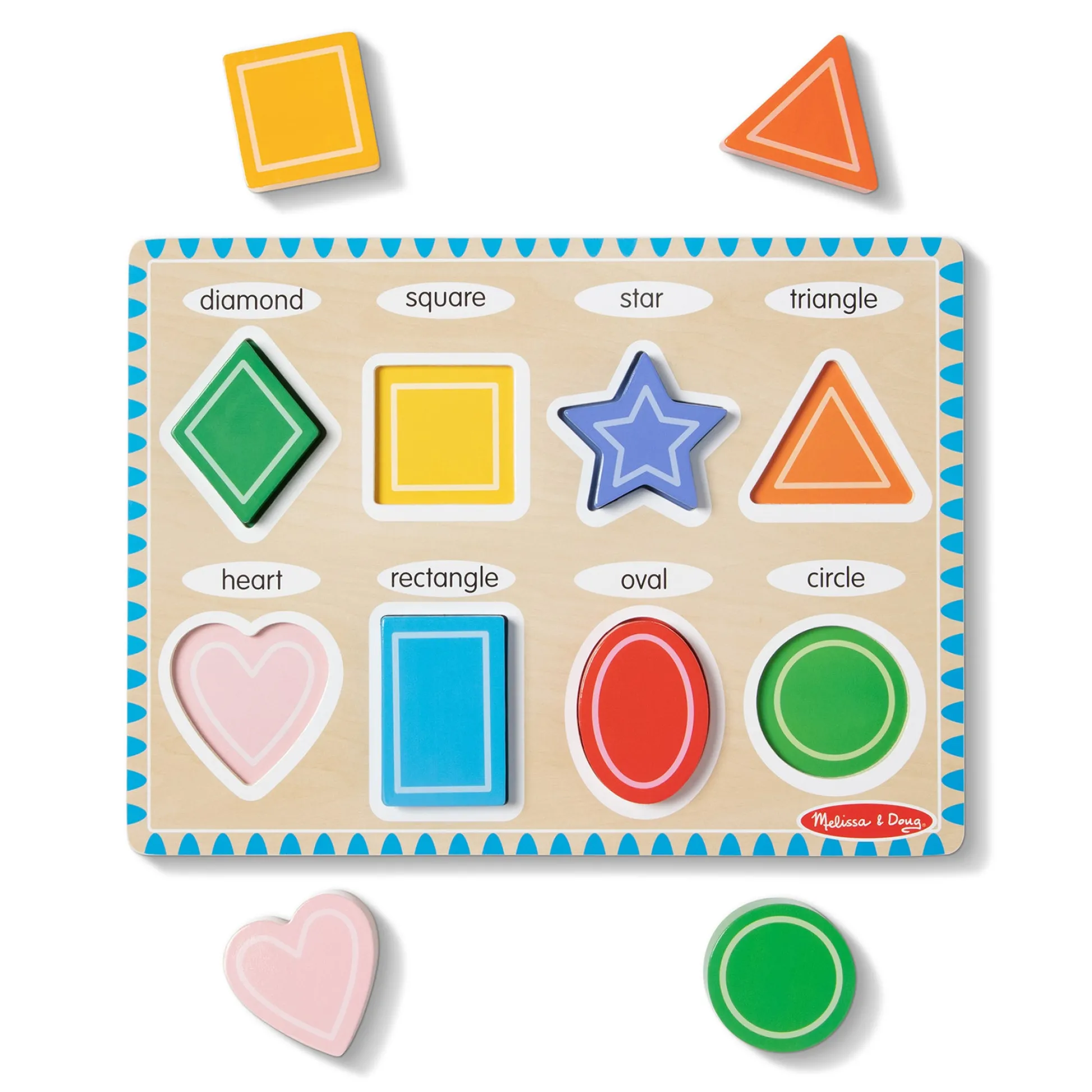 Educators Resource Melissa & Doug Bright Shapes 8-Piece Wooden Chunky Puzzle* Puzzles