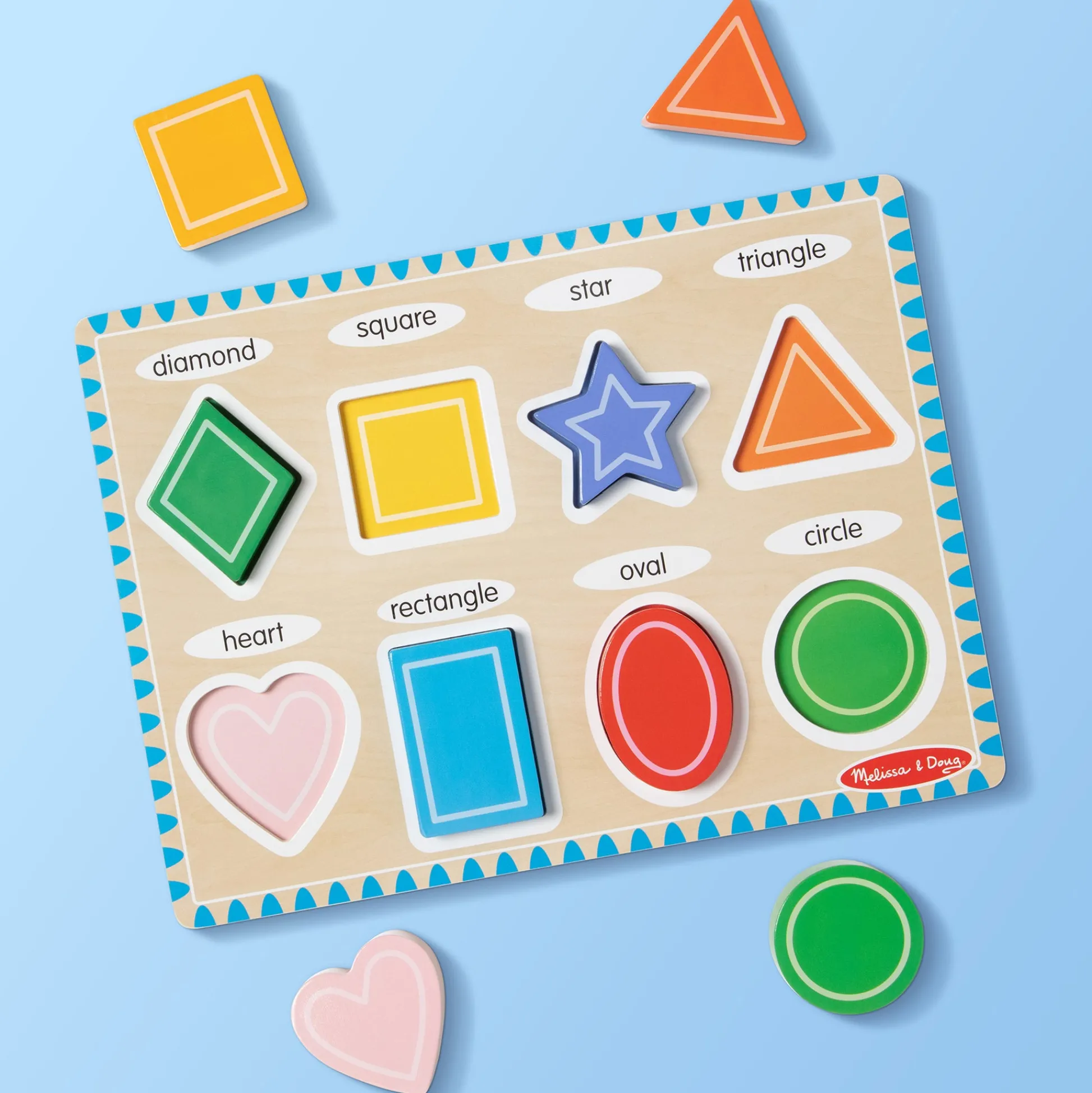 Educators Resource Melissa & Doug Bright Shapes 8-Piece Wooden Chunky Puzzle* Puzzles