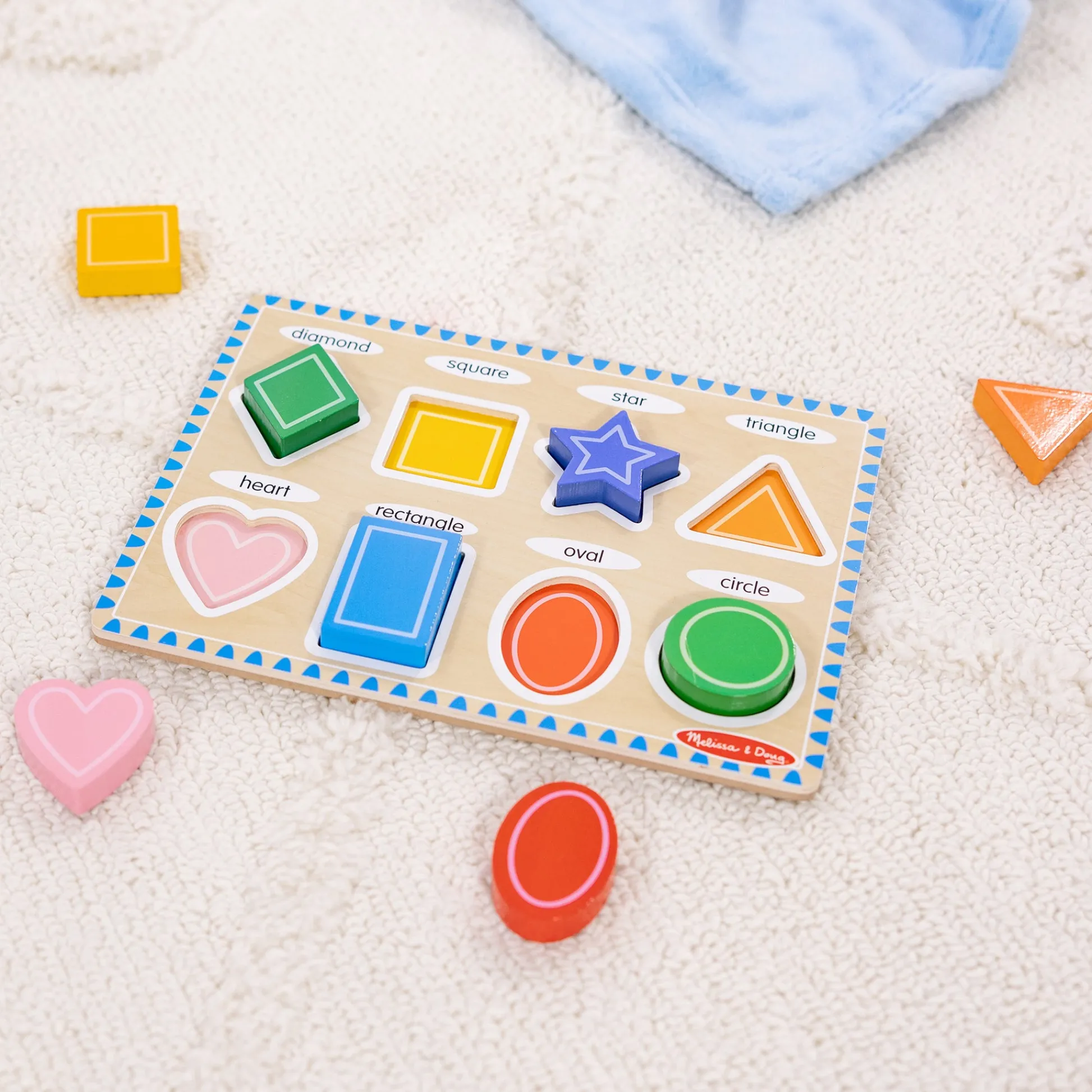 Educators Resource Melissa & Doug Bright Shapes 8-Piece Wooden Chunky Puzzle* Puzzles