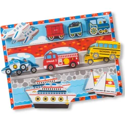 Educators Resource Melissa & Doug Chunky Vehicles Wooden Puzzle - 9 pc* Preschool Vehicles|Puzzles