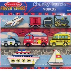 Educators Resource Melissa & Doug Chunky Vehicles Wooden Puzzle - 9 pc* Preschool Vehicles|Puzzles