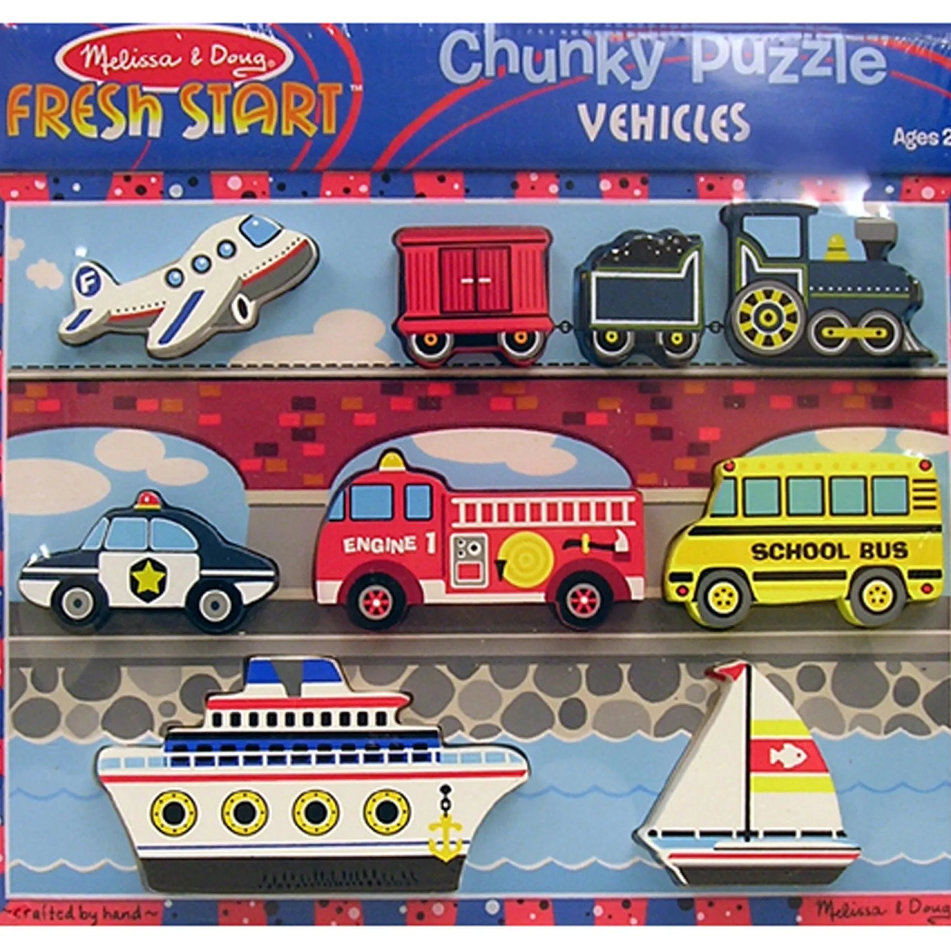 Educators Resource Melissa & Doug Chunky Vehicles Wooden Puzzle - 9 pc* Preschool Vehicles|Puzzles