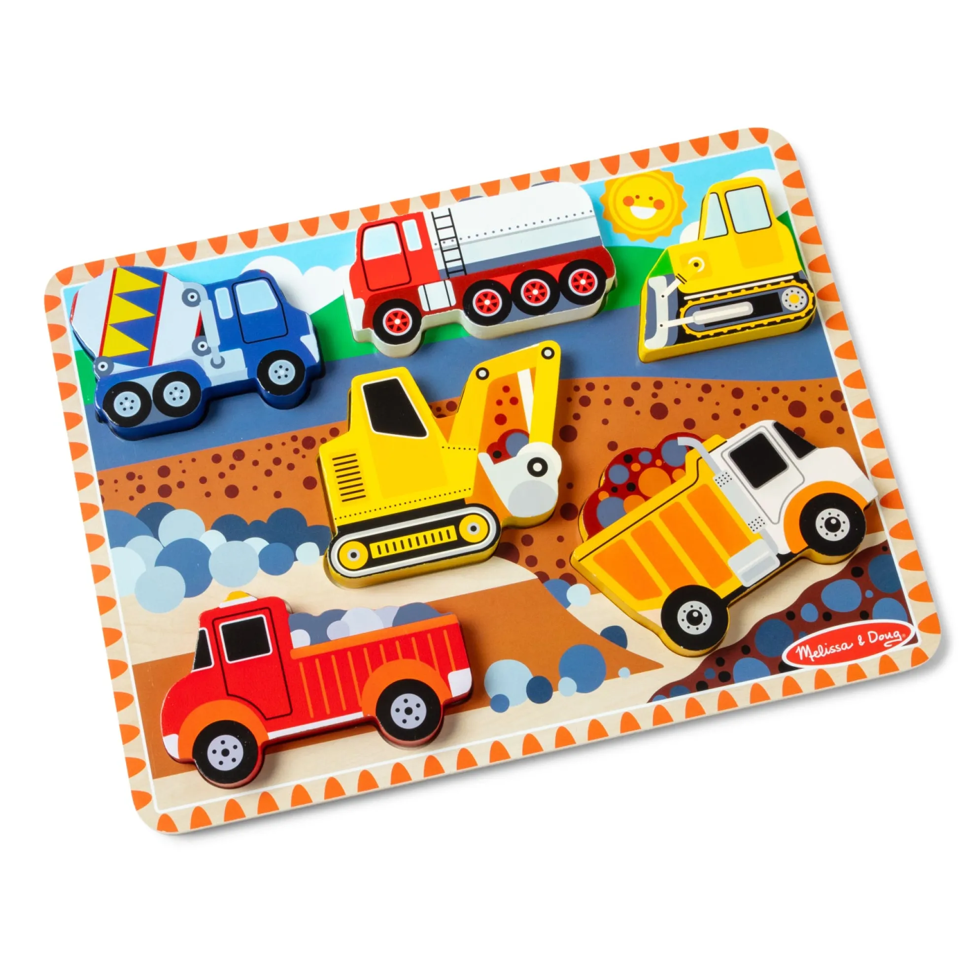 Educators Resource Melissa & Doug Construction Vehicles 6-Piece Wooden Chunky Puzzle* Preschool Vehicles|Puzzles