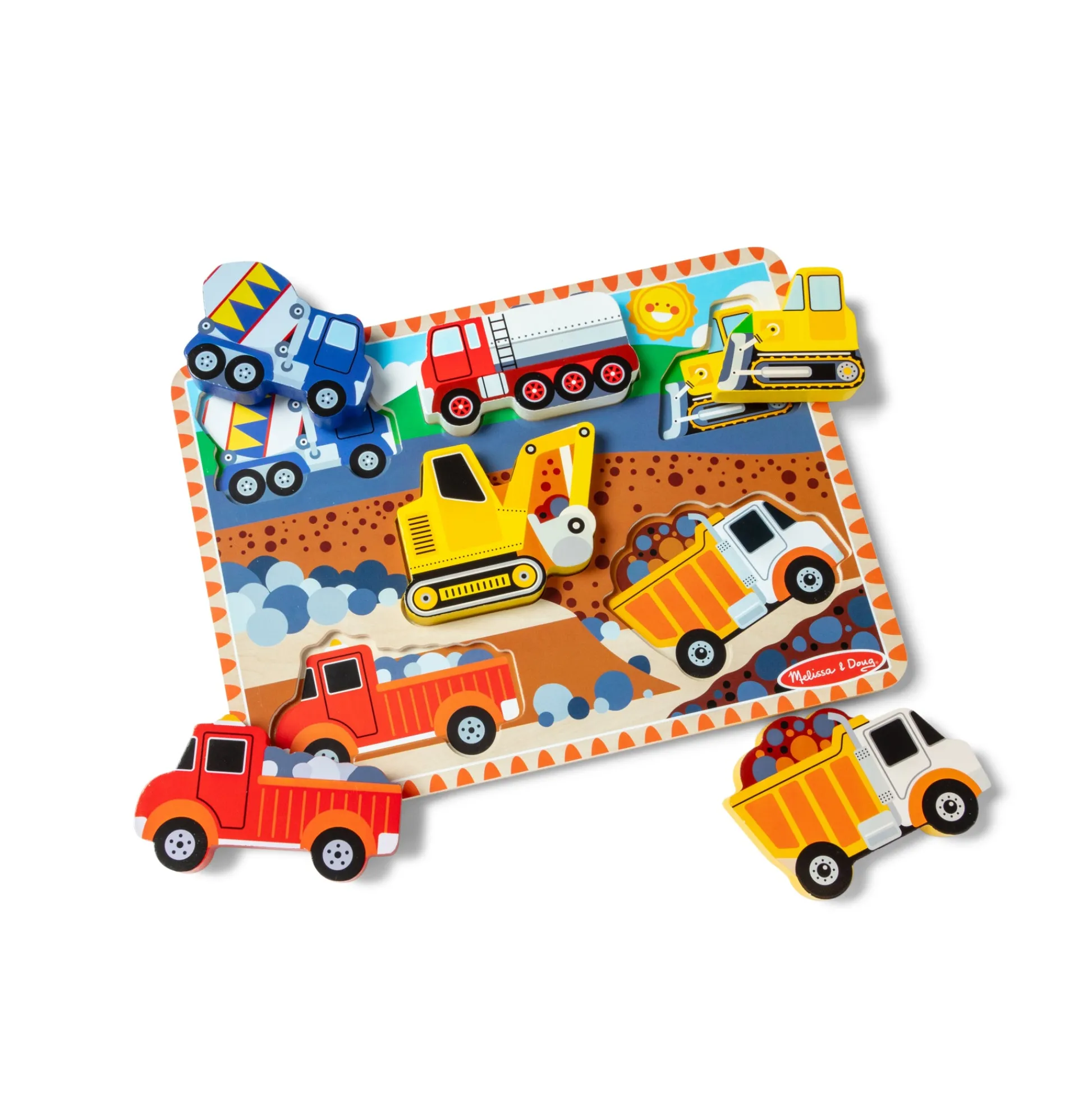 Educators Resource Melissa & Doug Construction Vehicles 6-Piece Wooden Chunky Puzzle* Preschool Vehicles|Puzzles