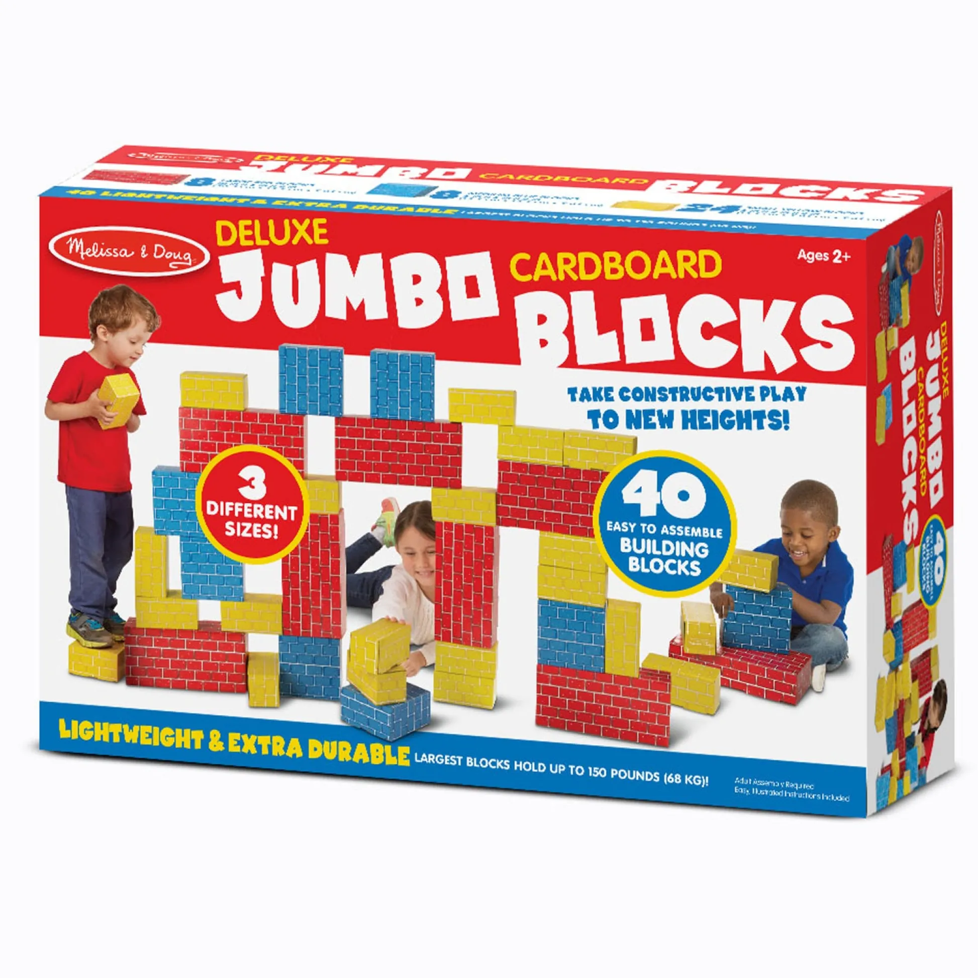 Educators Resource Melissa & Doug Deluxe Jumbo Cardboard Blocks - 40 Piece Set* Wood & Jumbo Blocks