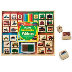 Educators Resource Melissa & Doug Deluxe Vehicle Wooden Stamp Set - 38 Pieces* Drawing, Color & Painting