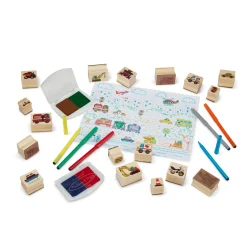 Educators Resource Melissa & Doug Deluxe Vehicle Wooden Stamp Set - 38 Pieces* Drawing, Color & Painting