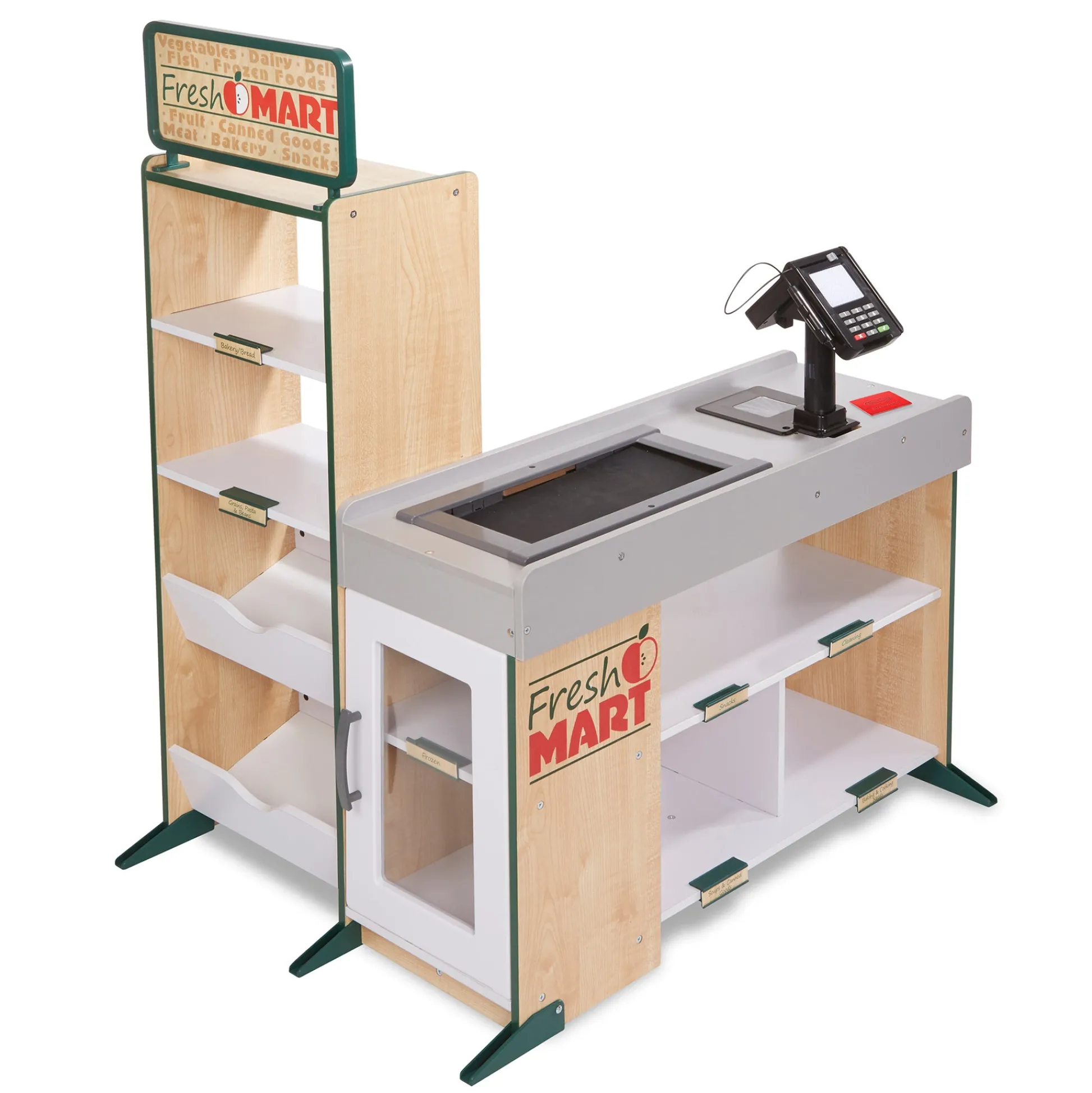 Educators Resource Melissa & Doug Deluxe Wooden Fresh Mart Grocery Store - Interactive Play Set* Kitchens & Play Food|Dress Up