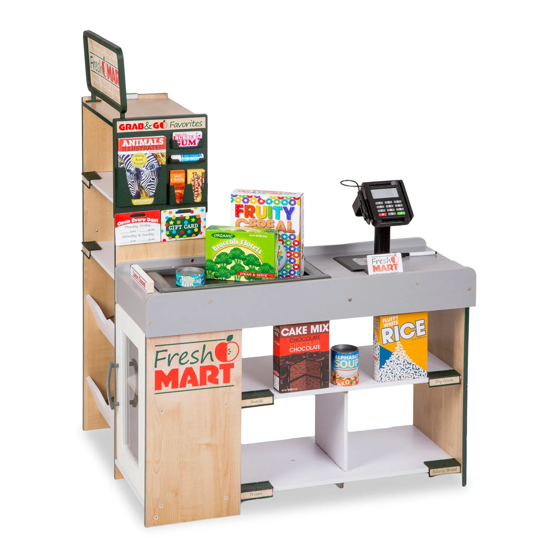 Educators Resource Melissa & Doug Deluxe Wooden Fresh Mart Grocery Store - Interactive Play Set* Kitchens & Play Food|Dress Up