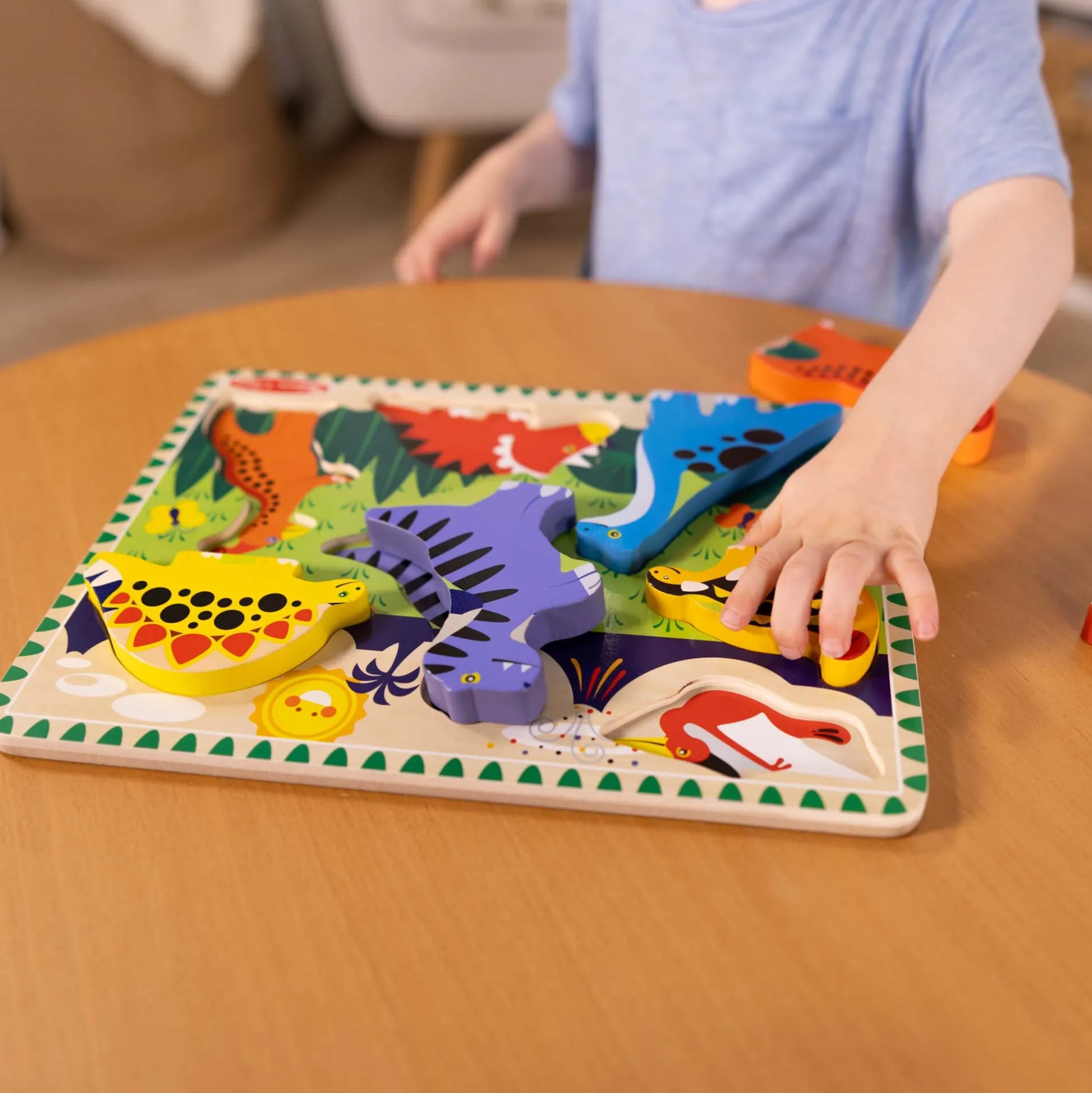 Educators Resource Melissa & Doug Dinosaur Theme 7-Piece Wooden Chunky Puzzle* Puzzles
