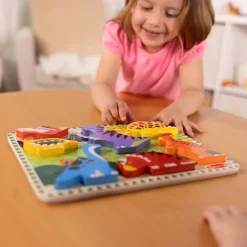 Educators Resource Melissa & Doug Dinosaur Theme 7-Piece Wooden Chunky Puzzle* Puzzles