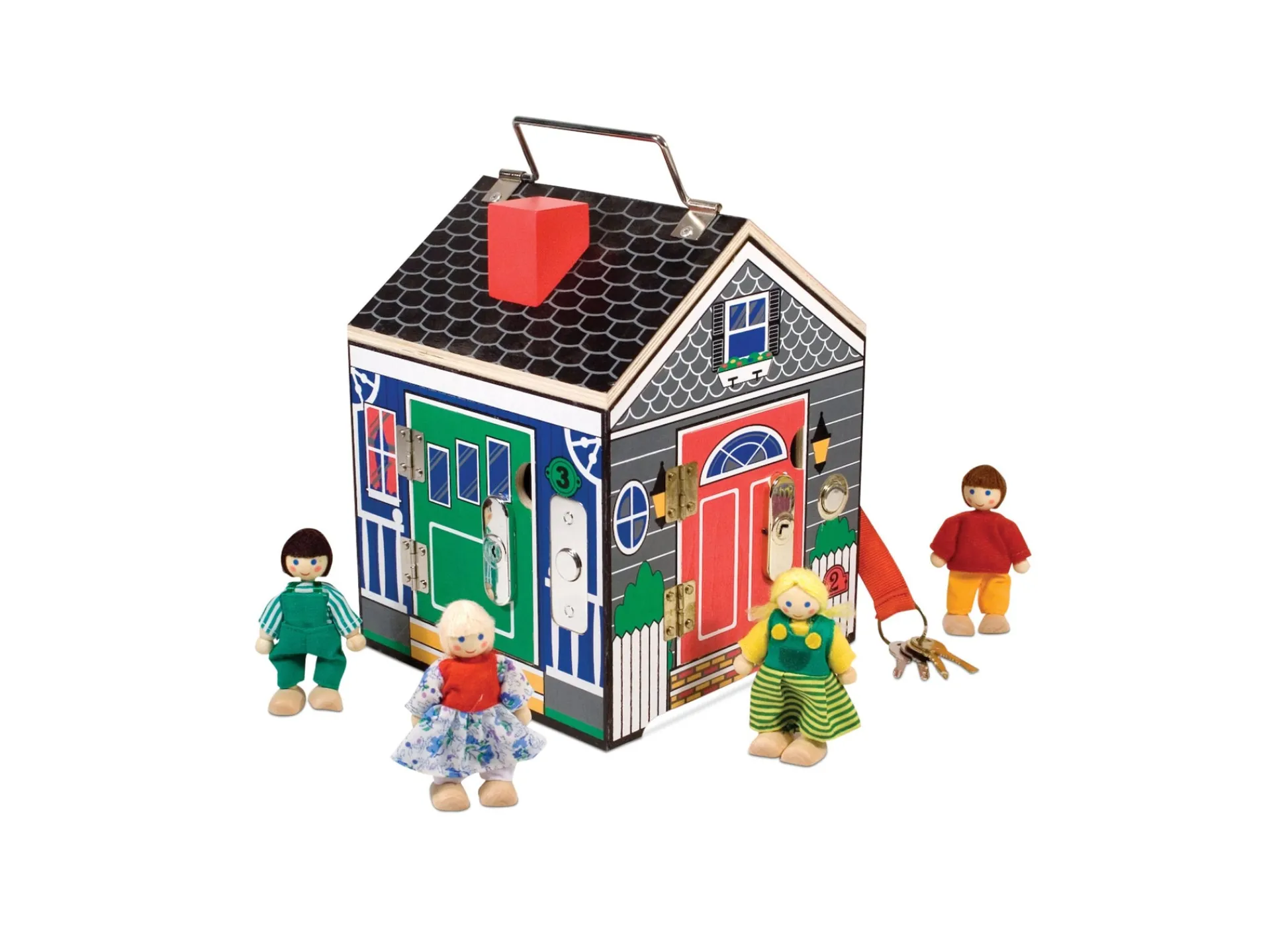 Educators Resource Melissa & Doug Doorbell House - Interactive Wooden Playset* Tents, Tunnels & Playhouses|Dress Up