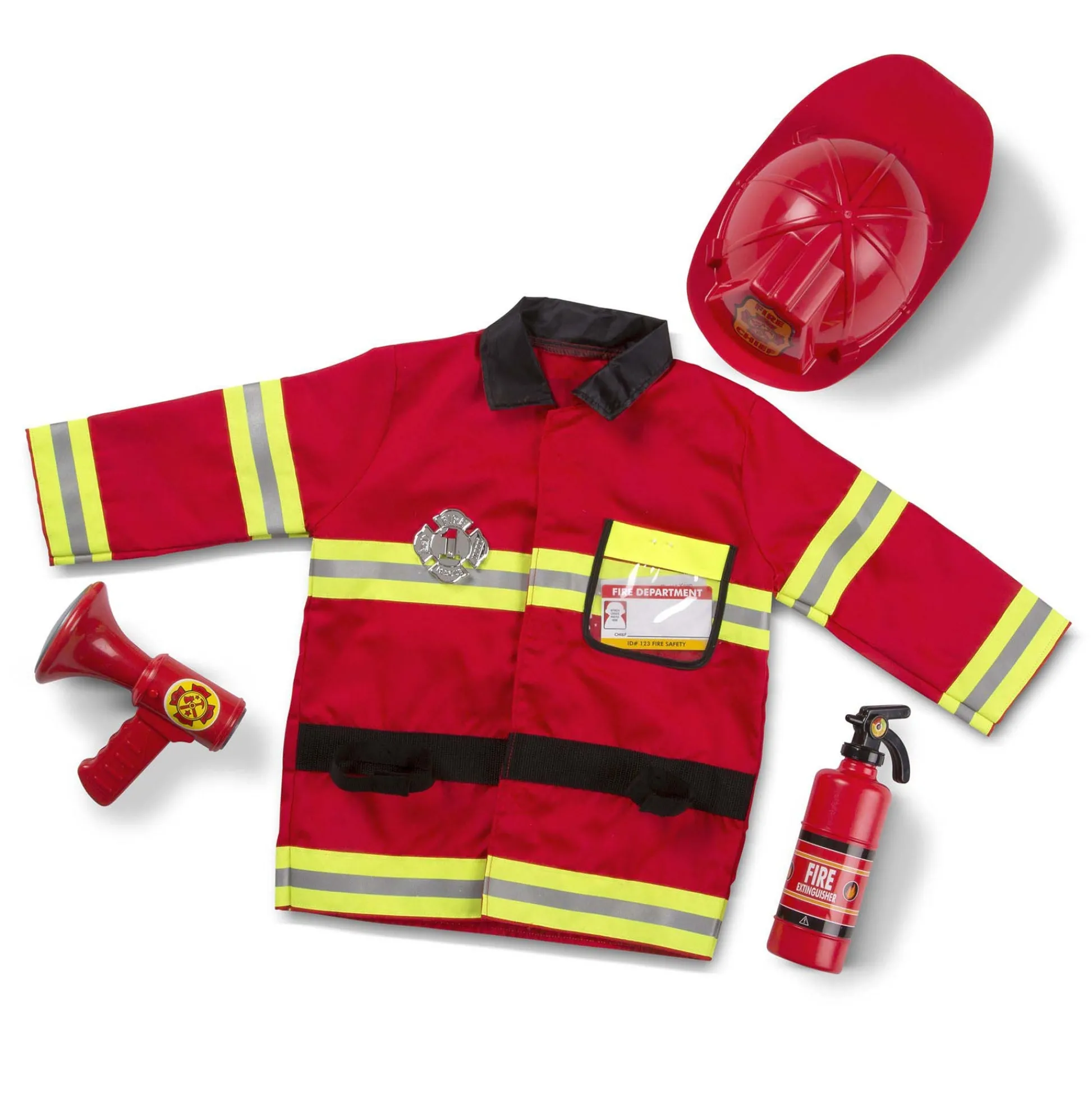 Educators Resource Melissa & Doug Fire Chief Role Play Costume Set - Reflective Red* Dress Up & Accessories|Dress Up