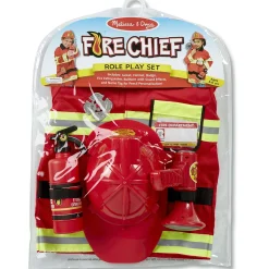Educators Resource Melissa & Doug Fire Chief Role Play Costume Set - Reflective Red* Dress Up & Accessories|Dress Up