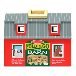 Educators Resource Melissa & Doug Fold & Go Wooden Barn Playset - Bright Red* Playsets & Vehicles