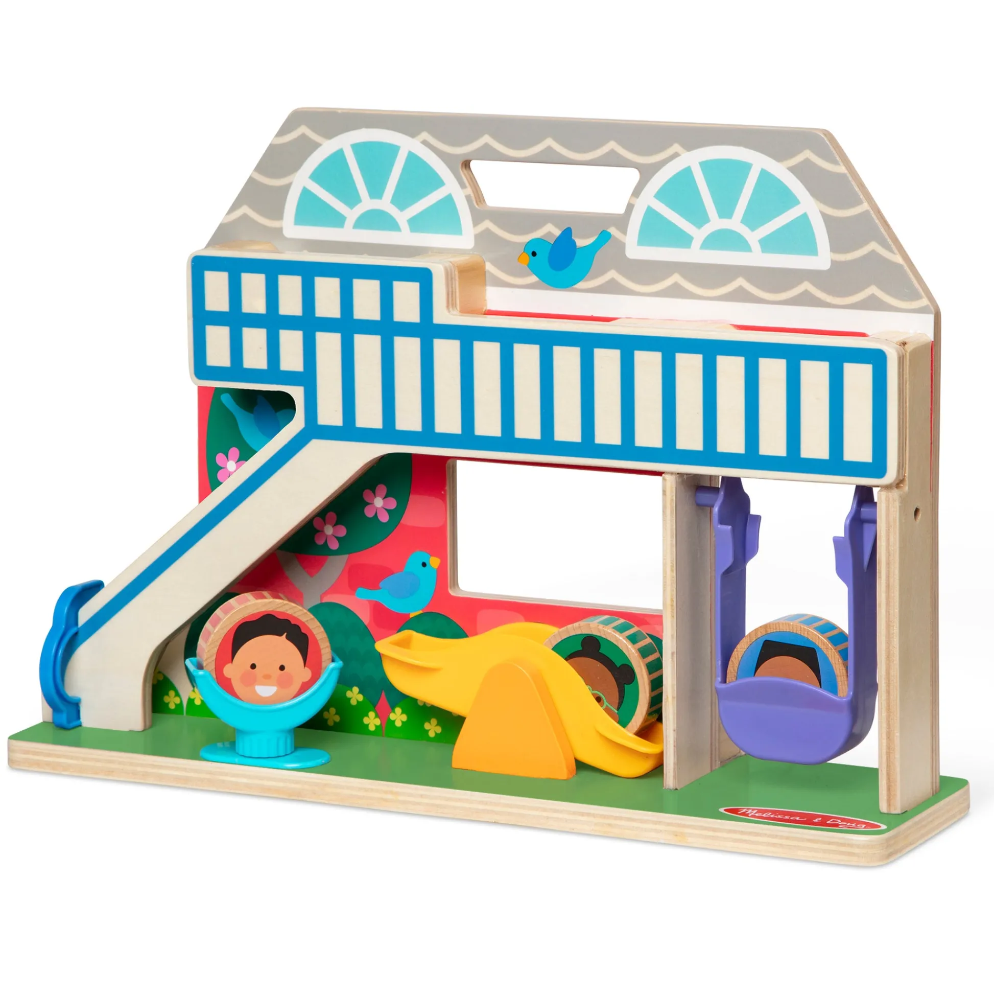 Educators Resource Melissa & Doug GO TOTs Schoolyard Tumble – Interactive Wooden Play Set* Preschool Figures & Playsets|Preschool Education Toys & Activities