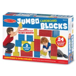 Educators Resource Melissa & Doug Jumbo Cardboard Building Blocks, 24-Piece Colorful Set* Wood & Jumbo Blocks