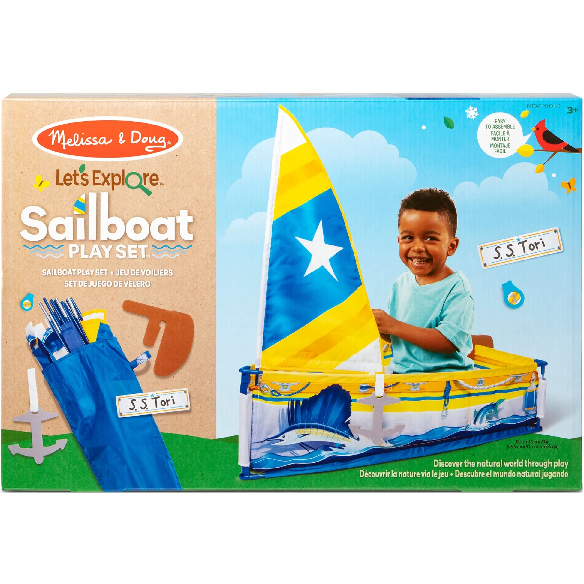 Educators Resource Melissa & Doug Let's Explore Sailboat Play Set - Interactive Pretend Play* Tents, Tunnels & Playhouses|Dress Up
