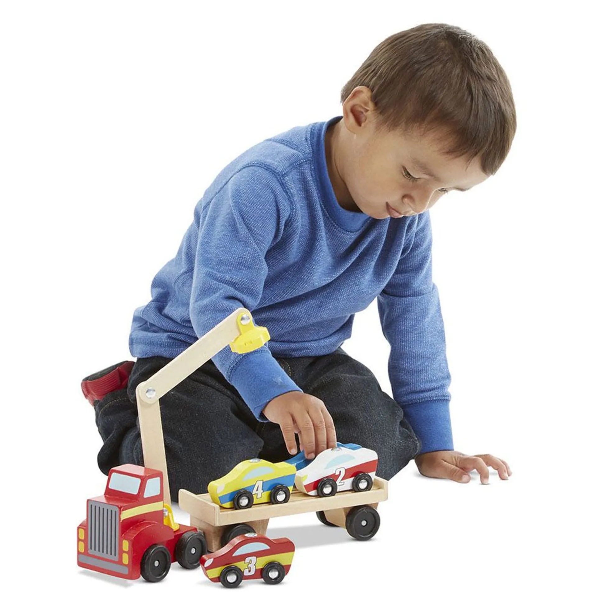 Educators Resource Melissa & Doug Magnetic Car Loader - Colorful Wooden Toy Set* Preschool Vehicles|Preschool Education Toys & Activities