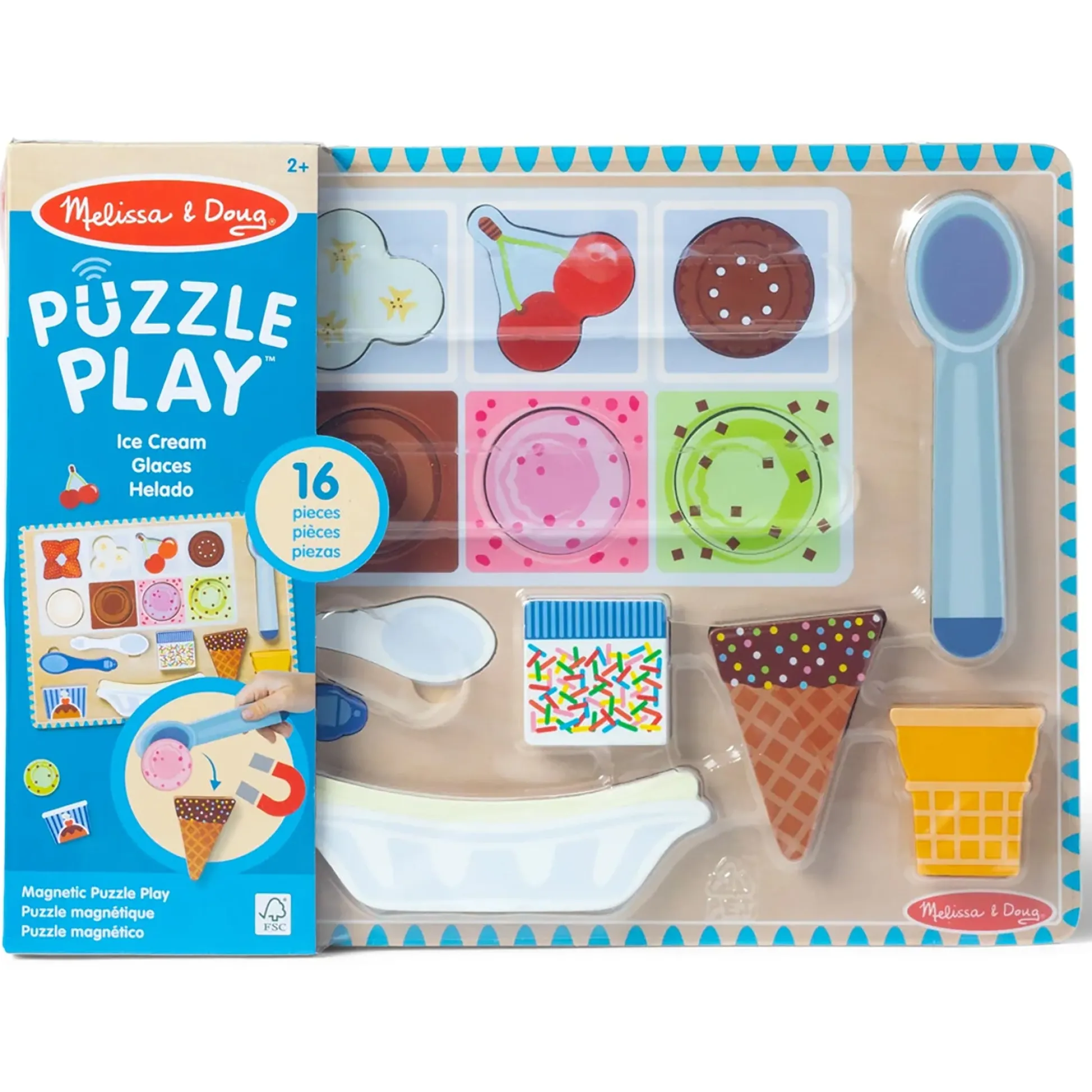 Educators Resource Melissa & Doug Magnetic Ice Cream Puzzle Set - Interactive Wooden Toy* Kitchens & Play Food|Dress Up