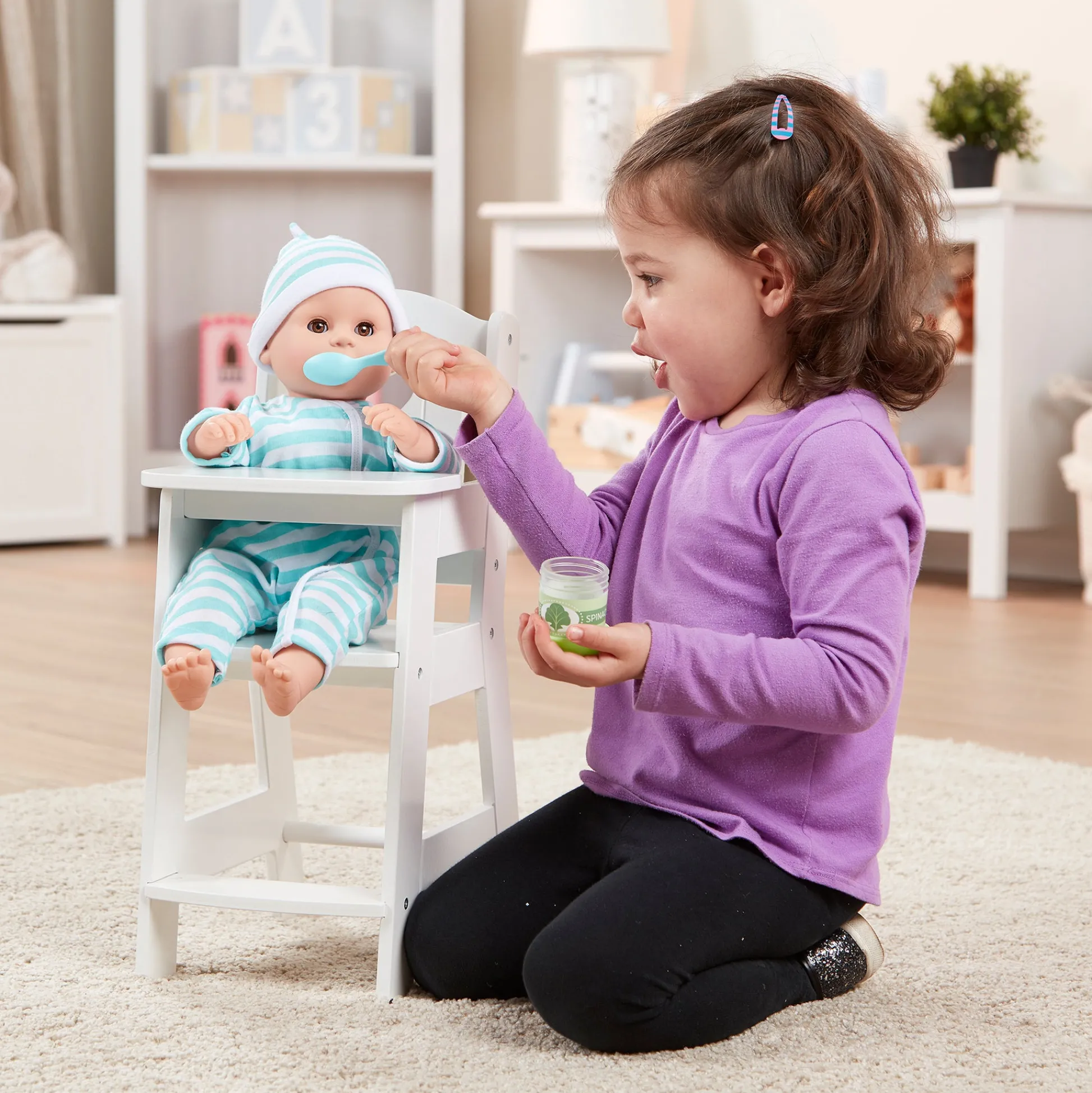 Educators Resource Melissa & Doug Mine to Love White High Chair for Dolls* Doll Houses, Furniture & Accessories|Stuffed Animals & Plush Toys
