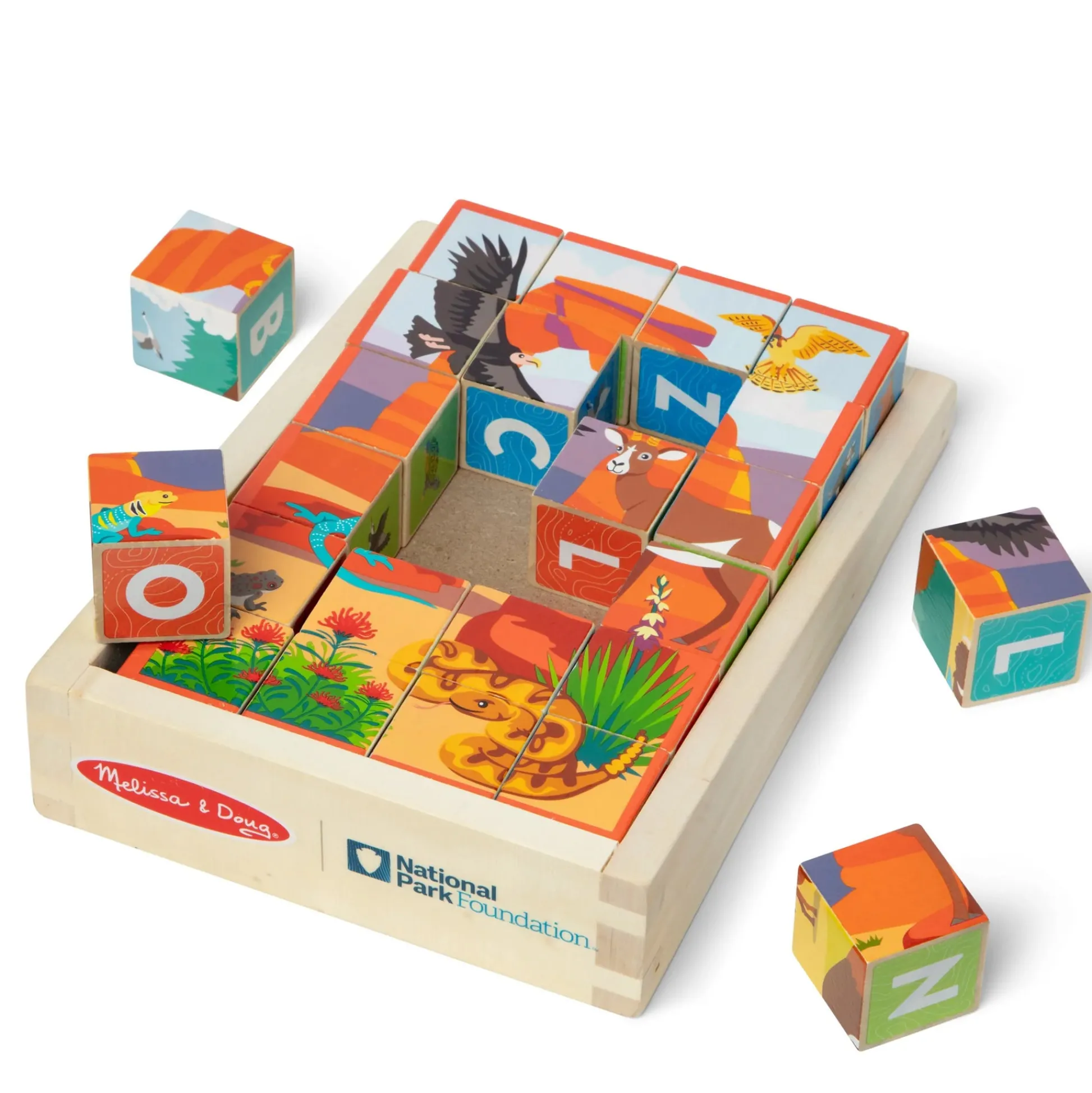 Educators Resource Melissa & Doug National Parks 24 pc Wooden Cube Puzzle* Puzzles