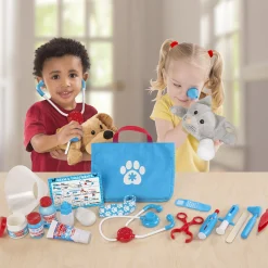 Educators Resource Melissa & Doug Pet Vet Play Set - 24-Piece Examine & Treat Kit* Animal Figures|Dress Up