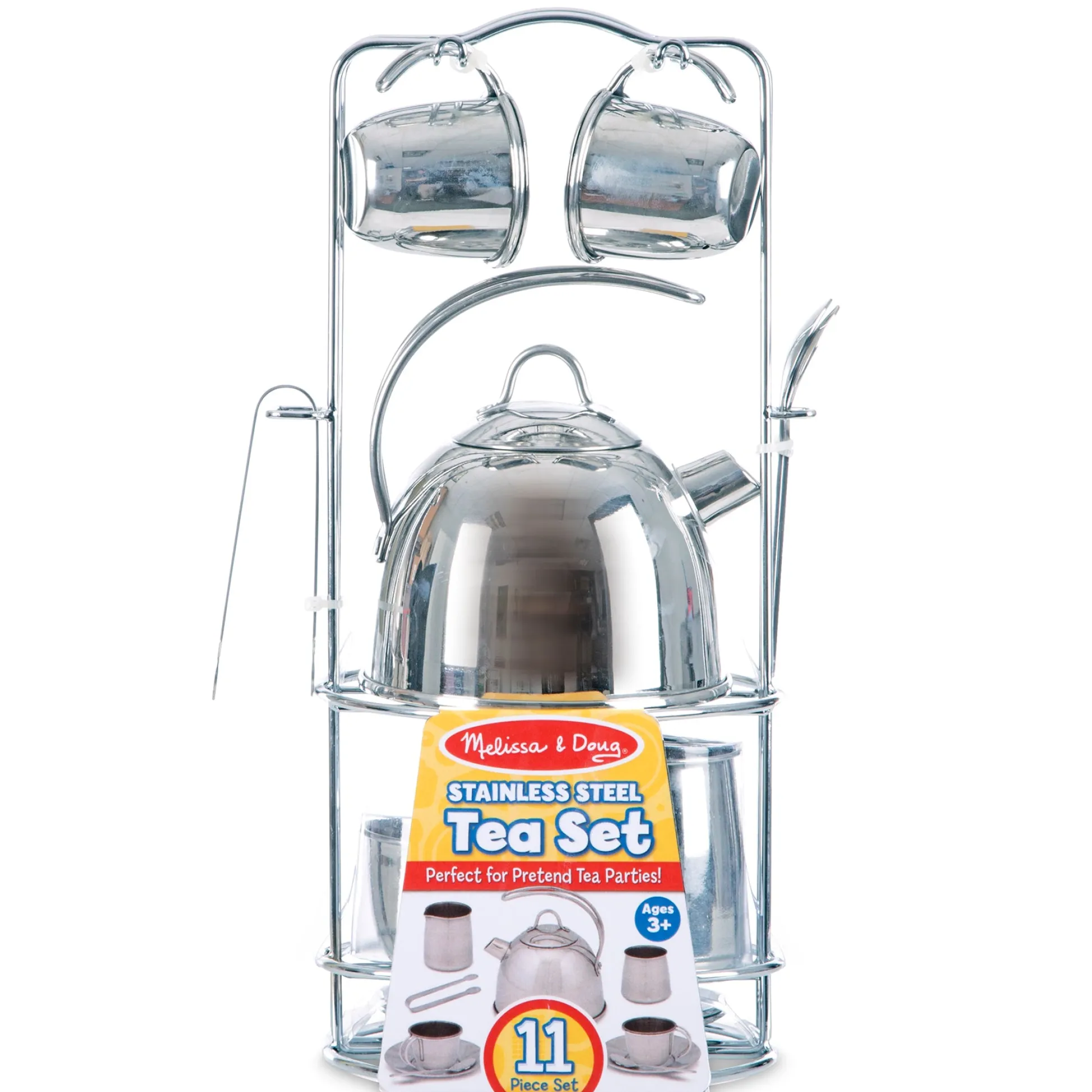 Educators Resource Melissa & Doug 11-Piece Stainless Steel Tea Set - Playtime Elegance* Kitchens & Play Food|Dress Up