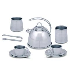 Educators Resource Melissa & Doug 11-Piece Stainless Steel Tea Set - Playtime Elegance* Kitchens & Play Food|Dress Up