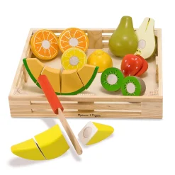 Educators Resource Melissa & Doug 17-Piece Wooden Cutting Fruit Set – Play Food Kitchen Accessory* Kitchens & Play Food|Dress Up