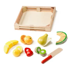 Educators Resource Melissa & Doug 17-Piece Wooden Cutting Fruit Set – Play Food Kitchen Accessory* Kitchens & Play Food|Dress Up