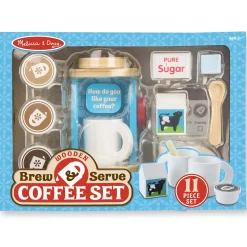 Educators Resource Melissa & Doug 8-Piece Wooden Brew & Serve Coffee Set* Dress Up|Kitchens & Play Food