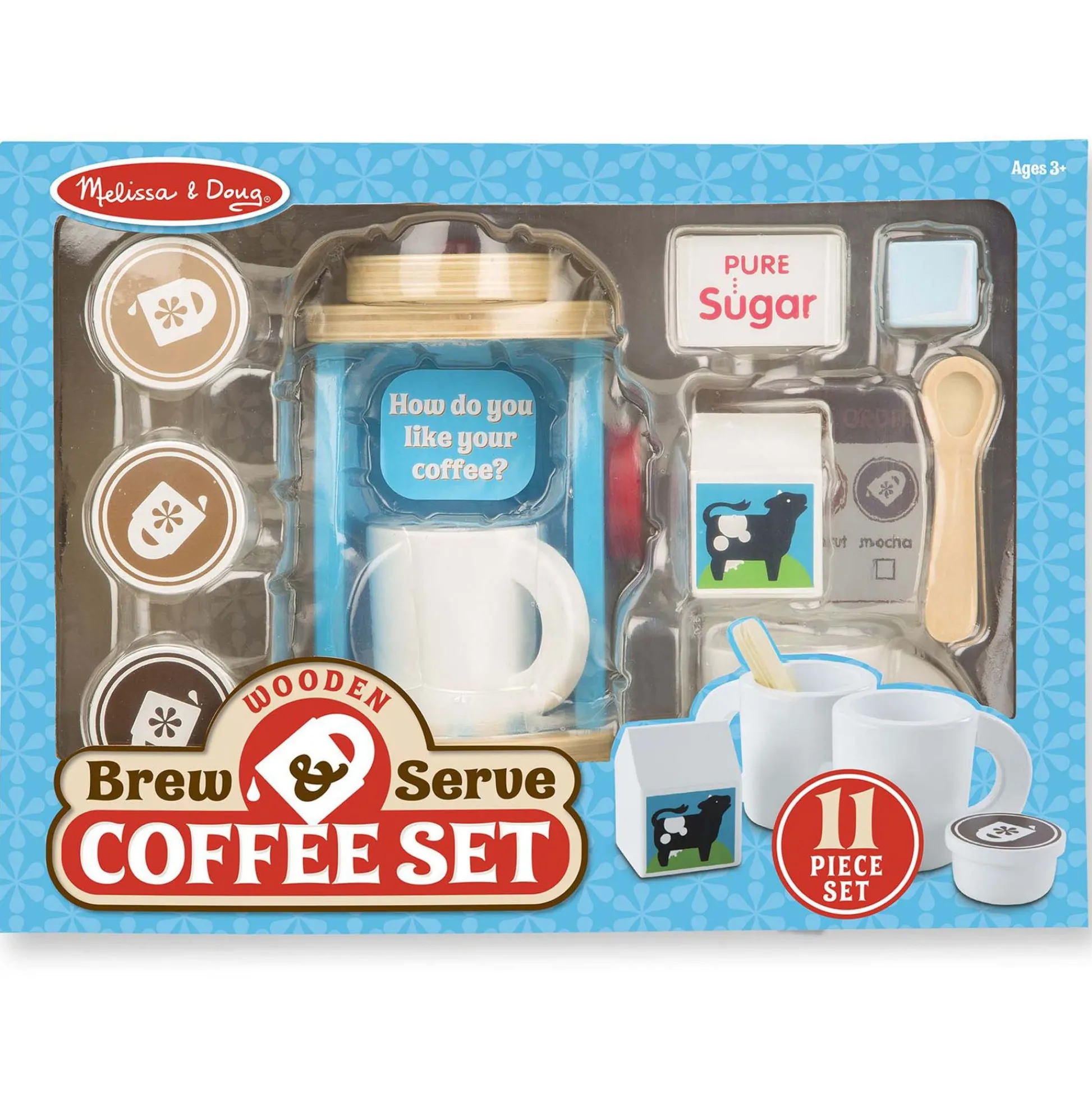 Educators Resource Melissa & Doug 8-Piece Wooden Brew & Serve Coffee Set* Dress Up|Kitchens & Play Food