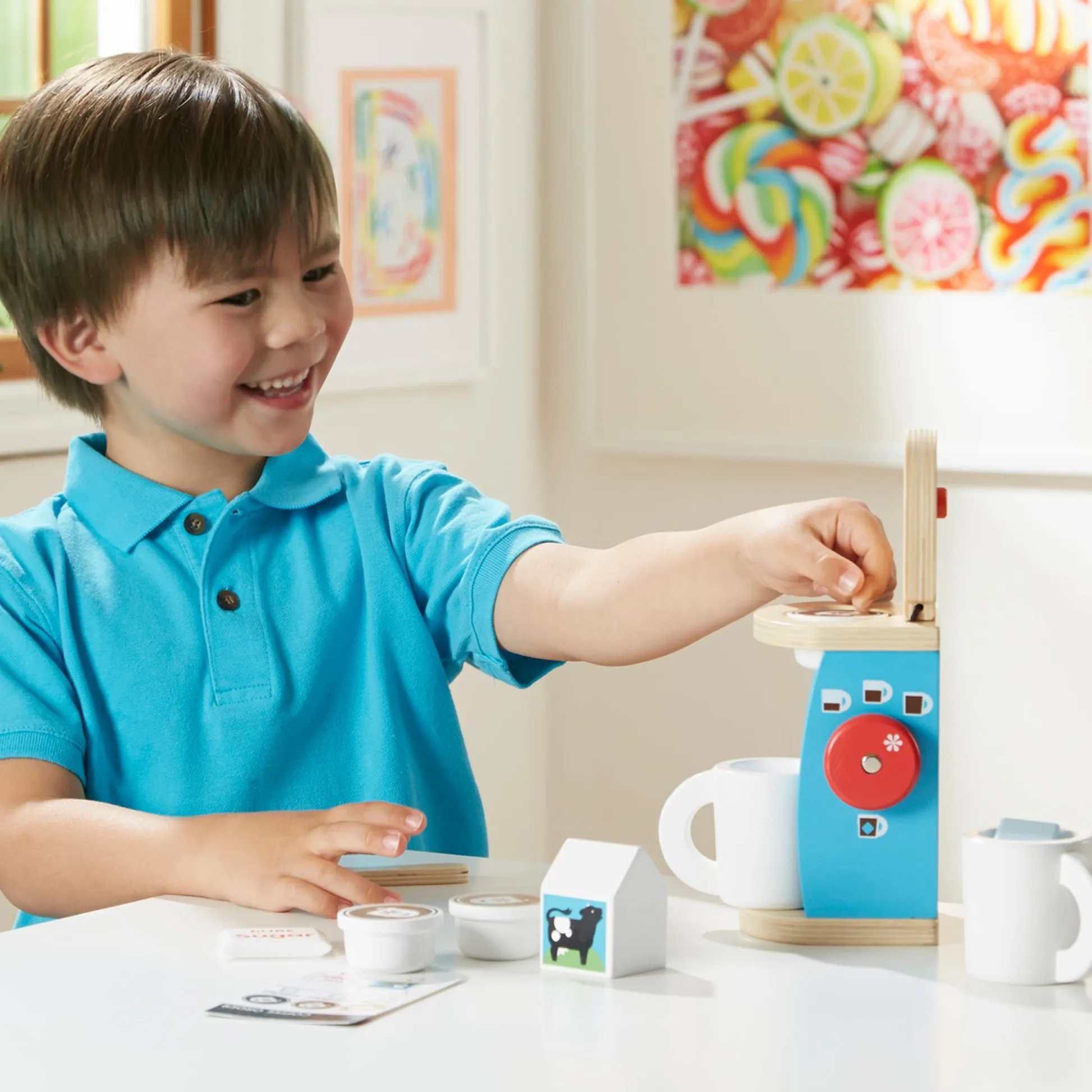 Educators Resource Melissa & Doug 8-Piece Wooden Brew & Serve Coffee Set* Dress Up|Kitchens & Play Food