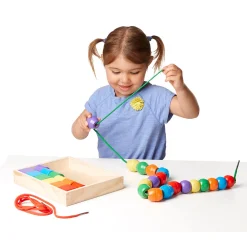 Educators Resource Melissa & Doug Primary Lacing Beads - Colorful Wooden Educational Toy* Preschool Education Toys & Activities