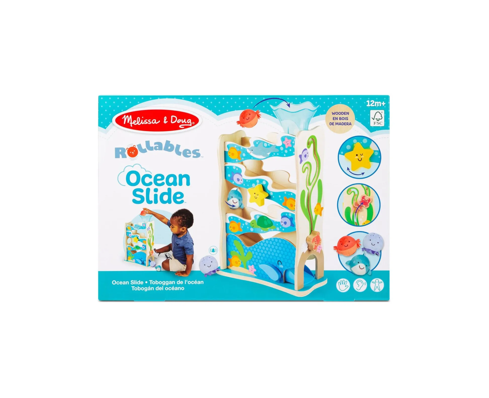 Educators Resource Melissa & Doug Rollables Ocean Slide – Interactive Wooden Toy* Preschool Vehicles|Preschool Education Toys & Activities