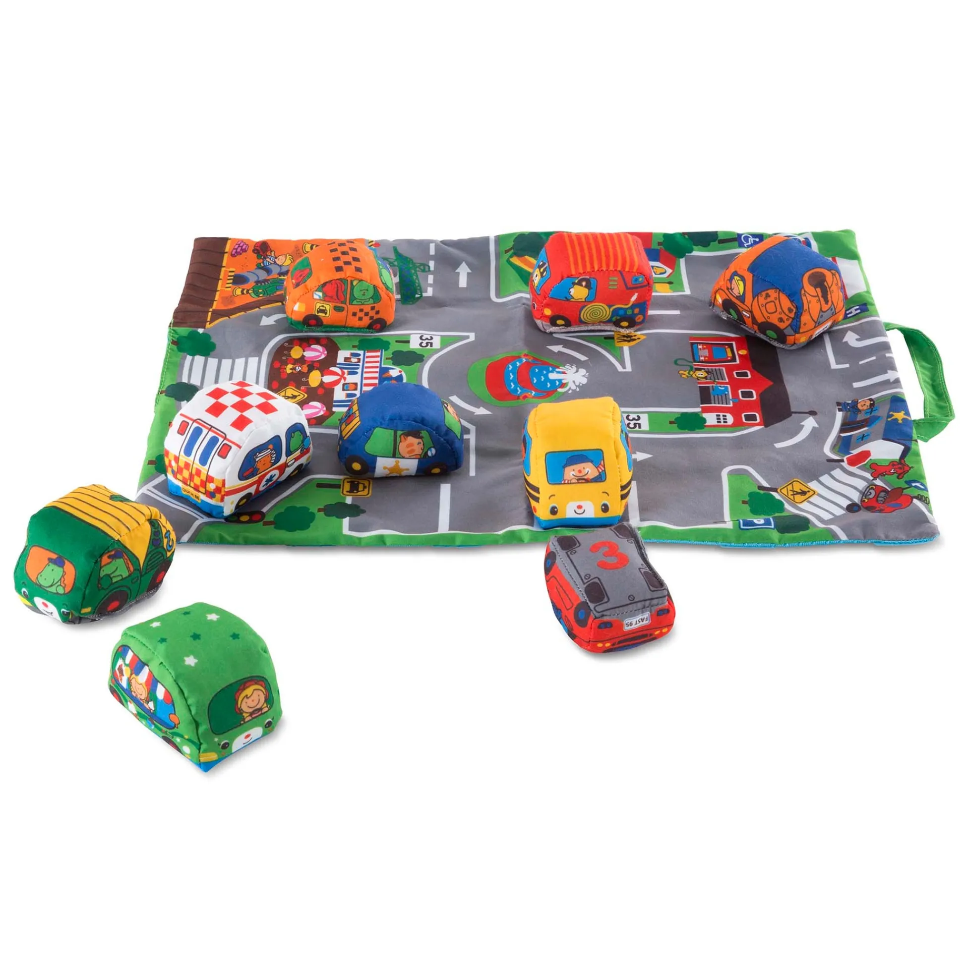 Educators Resource Melissa & Doug Take-Along Town Play Mat – Interactive Travel Toy* Preschool Education Toys & Activities|Preschool Vehicles