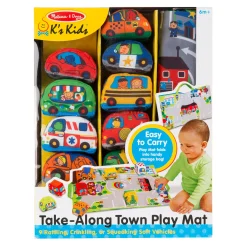 Educators Resource Melissa & Doug Take-Along Town Play Mat ‚Äì Interactive Travel Toy* Preschool Education Toys & Activities|Preschool Vehicles