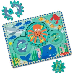 Educators Resource Melissa & Doug Underwater Adventure Wooden Gear Puzzle - Ocean Theme* Puzzles