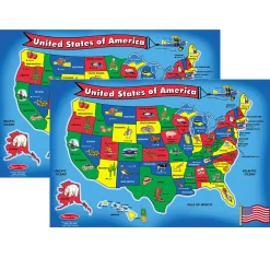 Educators Resource Melissa & Doug U.S. Map Floor Puzzle - 51 Pieces, 2 Pack* Puzzles