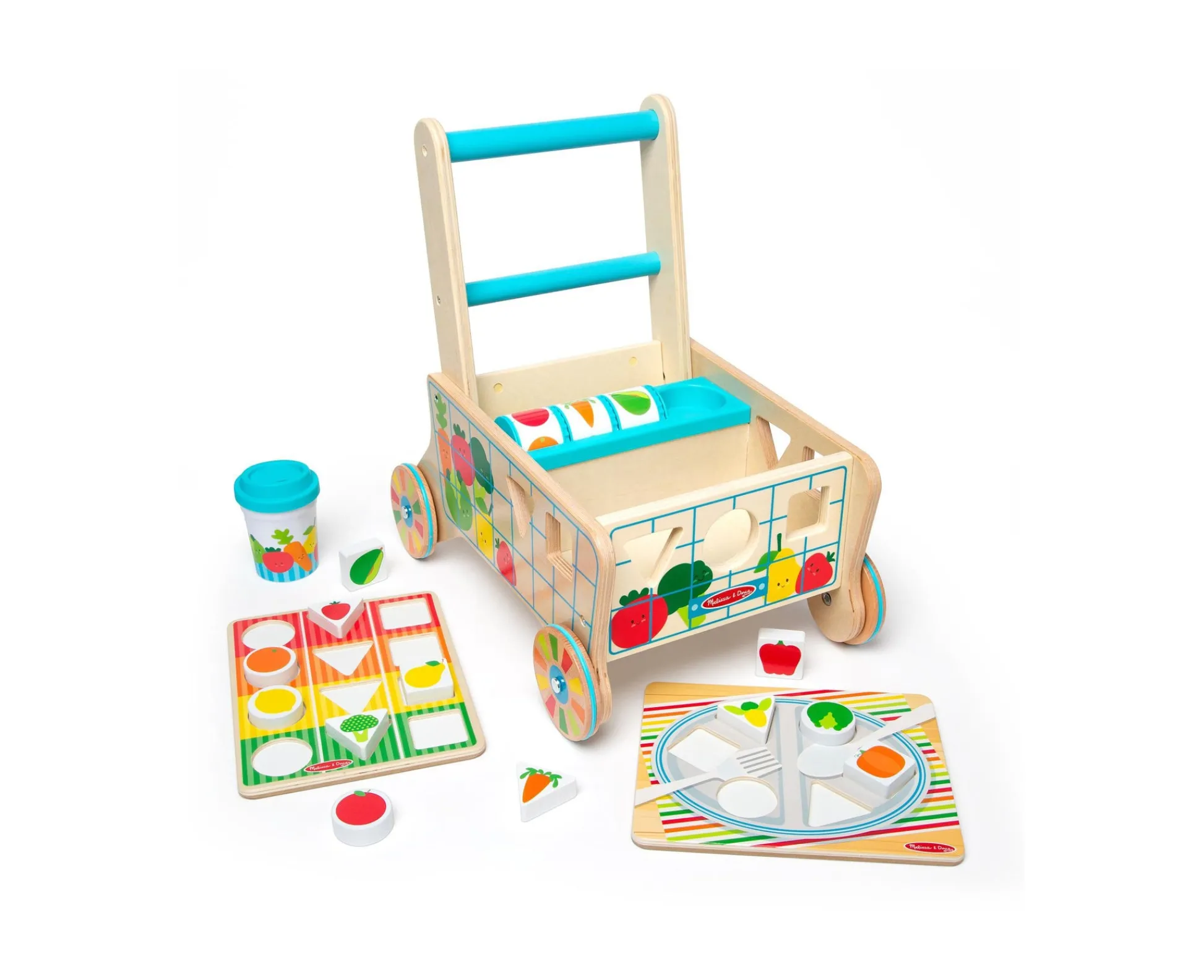 Macy's - Supplier Melissa & Doug Wooden Grocery Cart & Shape Sorting Puzzle Toy* Puzzles