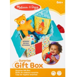 Educators Resource Melissa & Doug Wooden Surprise Gift Box – Interactive Sensory Toy* Developmental Toys