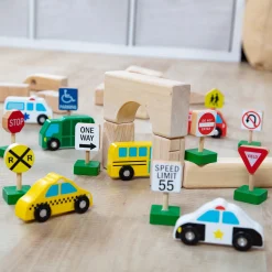 Educators Resource Melissa & Doug Wooden Traffic Adventure Play Set - 15 Pieces* Preschool Vehicles|Preschool Education Toys & Activities
