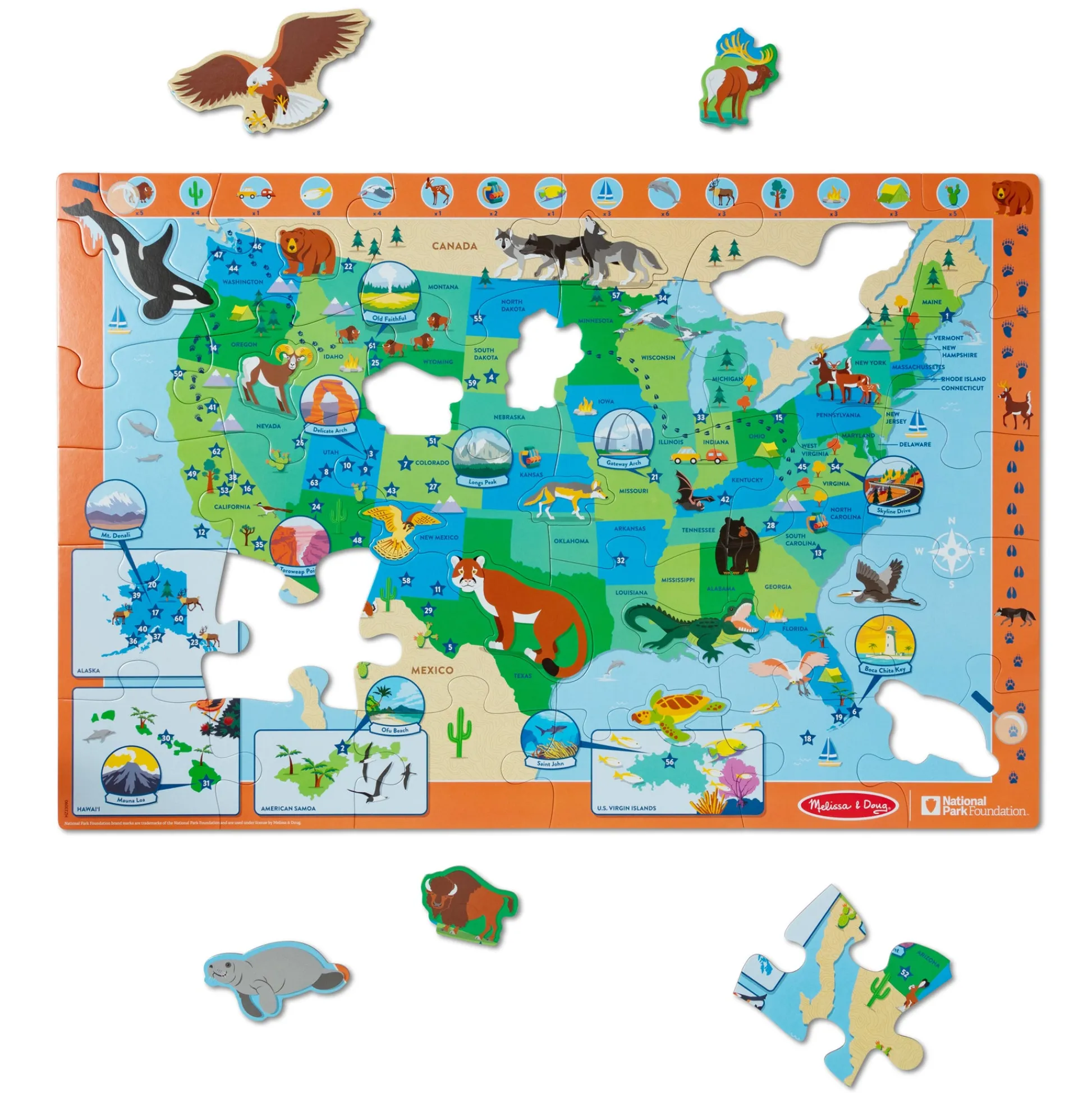 Educators Resource Melleysa & Doug USA National Parks 45 pc Floor Puzzle* Puzzles