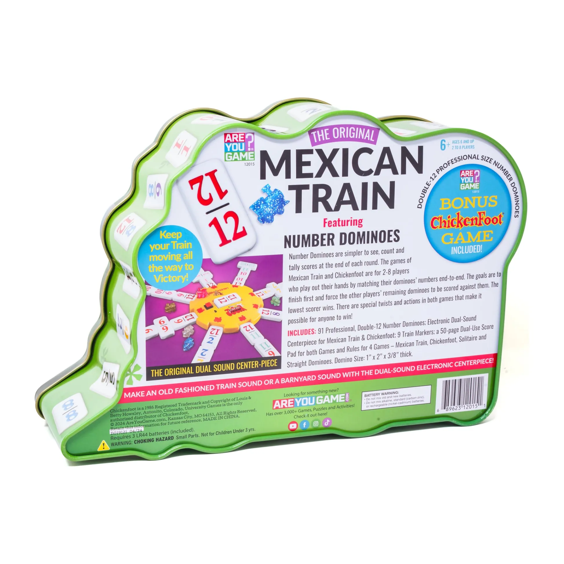 AreYouGame Mexican Train Deluxe Dominoes Set with Bonus Chickenfoot Game* Dominoes & Tiles Games