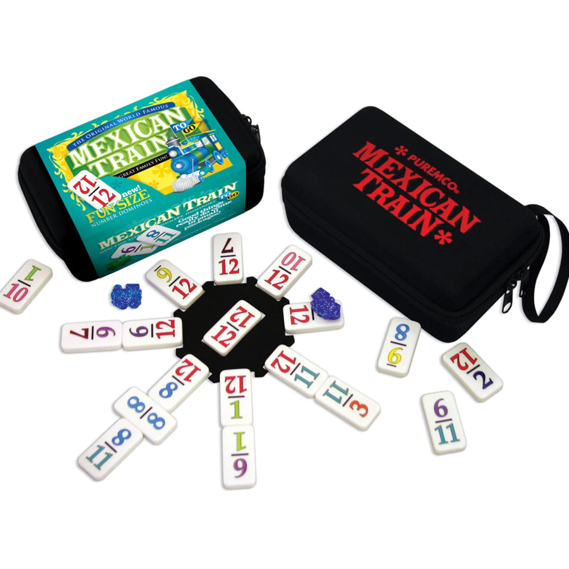 AreYouGame Mexican Train To Go Number Dominoes Set by Puremco* Dominoes & Tiles Games